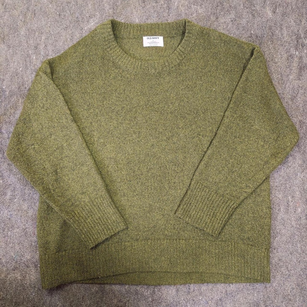 Old Navy Mens Green Crewneck Sweater Size XL Go-Recycled Knit Pullover